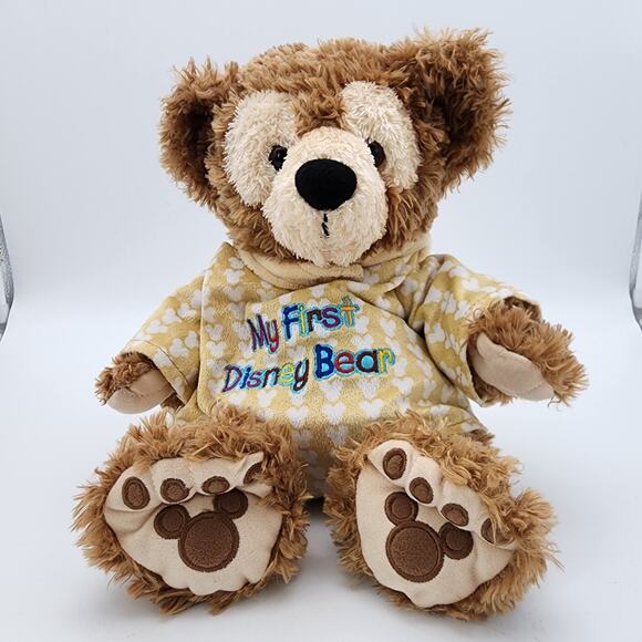 Disney Resorts My First Disney Bear Plush Animal 13" Fuzzy Brown Fur Mickey Feet - Picture 1 of 10